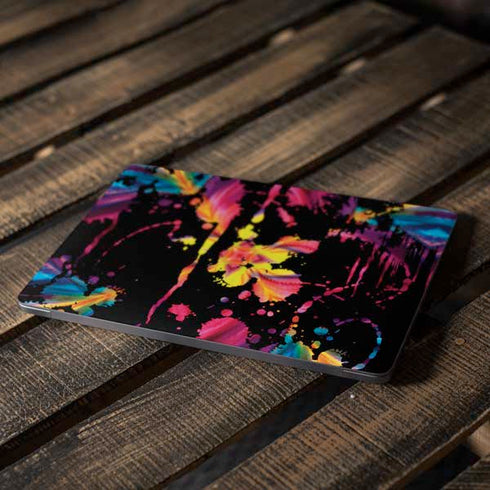 Chromatic Splatter Black Apple MacBook Air Skin
