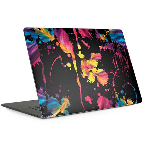 Chromatic Splatter Black MacBook Skins