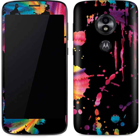 Chromatic Splatter Black Moto E5 Play Skin