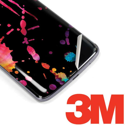 Chromatic Splatter Black Moto E5 Plus Skin