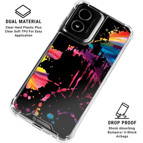 Chromatic Splatter Black Moto G Power 5G (2024) Clear Case