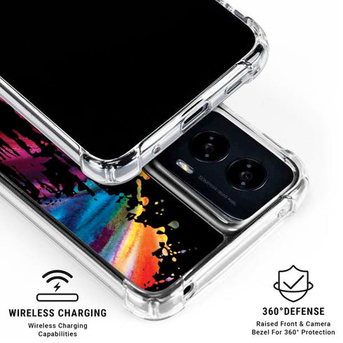 Chromatic Splatter Black Moto G Power 5G (2024) Clear Case