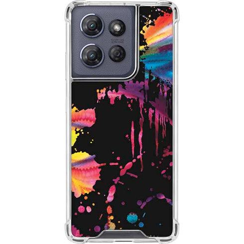 Chromatic Splatter Black Moto G Power 5G (2025) Clear Case