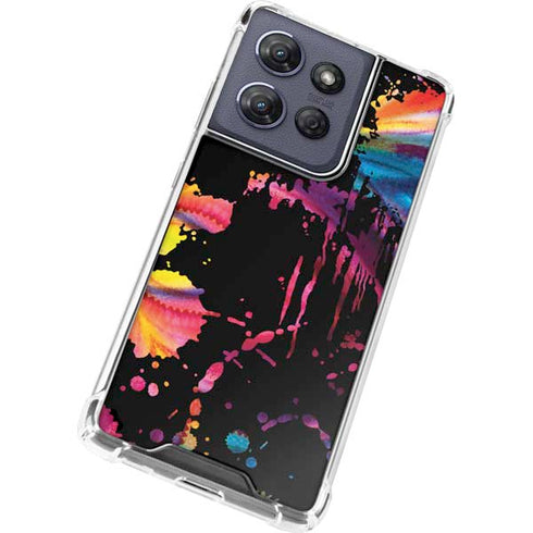 Chromatic Splatter Black Moto G Power 5G (2025) Clear Case