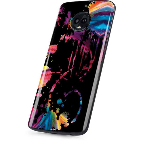 Chromatic Splatter Black Moto G6 Skin
