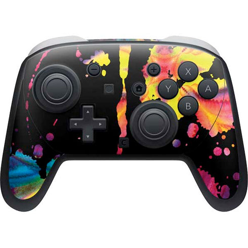 Chromatic Splatter Black Nintendo Switch 2 (2025) Pro Controller Skin