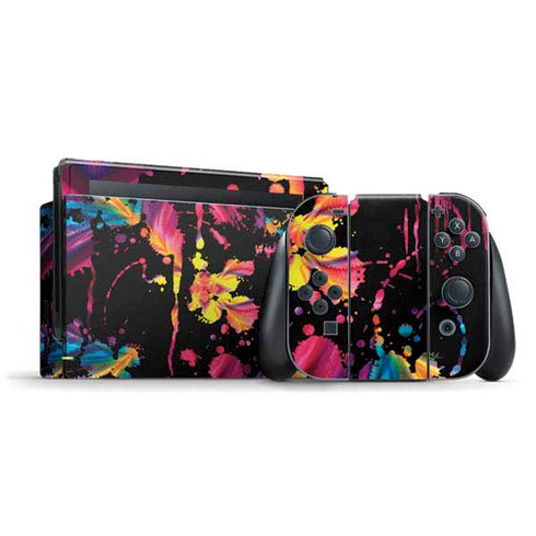 Chromatic Splatter Black Nintendo Skins