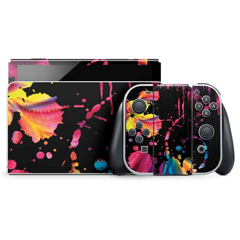 Chromatic Splatter Black Nintendo Skins