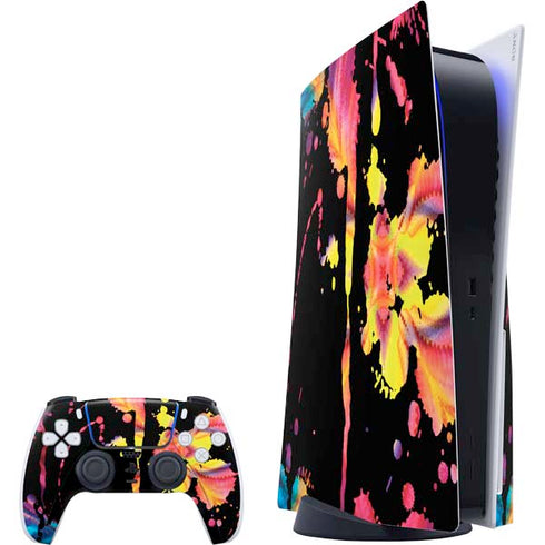 Chromatic Splatter Black PlayStation PS5 Skins