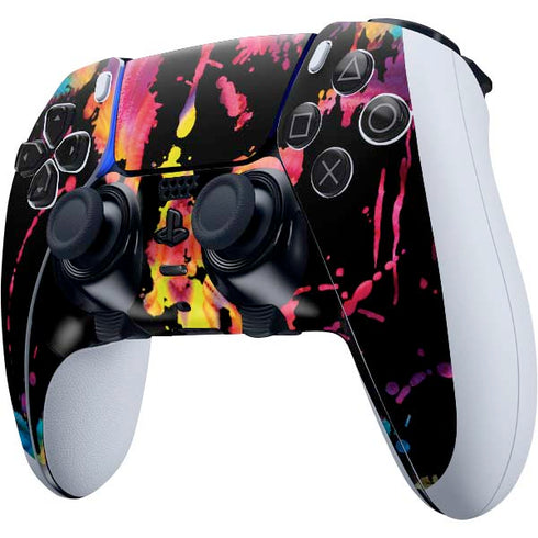 Chromatic Splatter Black PS5 DualSense Edge Pro Controller Skin