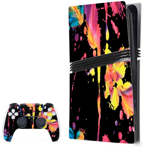 Chromatic Splatter Black PS5 Pro Bundle Skin
