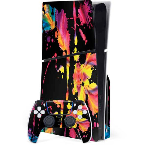 Chromatic Splatter Black PlayStation PS5 Skins