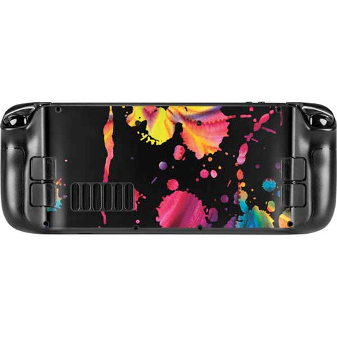 Chromatic Splatter Black Steam Deck Handheld Gaming Computer OLED Skin