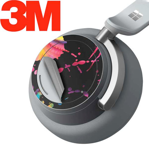 Chromatic Splatter Black Surface Headphones Skin