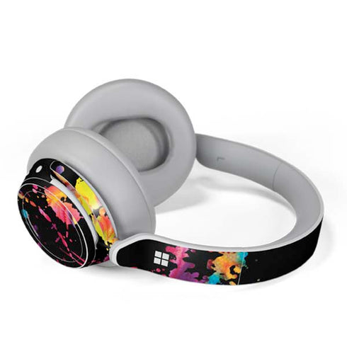 Chromatic Splatter Black Surface Headphones Skin