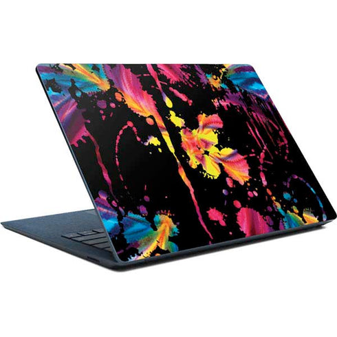 Chromatic Splatter Black Surface Laptop Skin