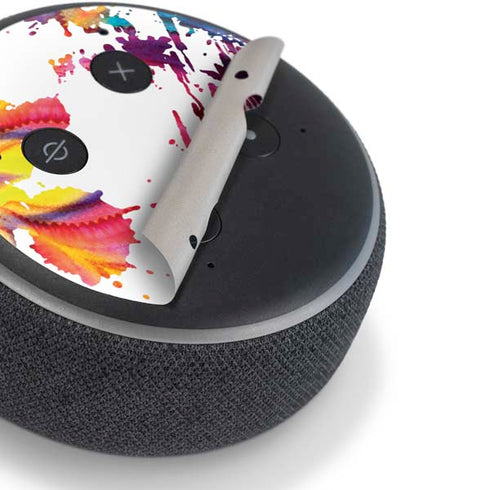 Chromatic Splatter White Amazon Echo Dot Skin