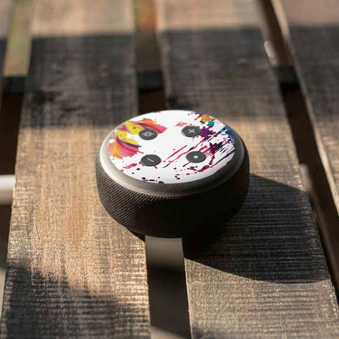 Chromatic Splatter White Amazon Echo Dot Skin