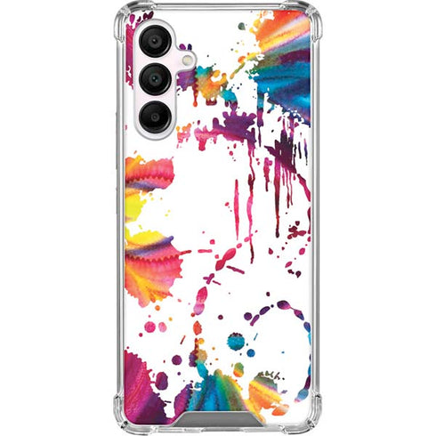 Chromatic Splatter White Galaxy A16 5G Clear Case
