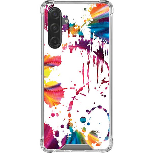 Chromatic Splatter White Galaxy A17 Clear Case