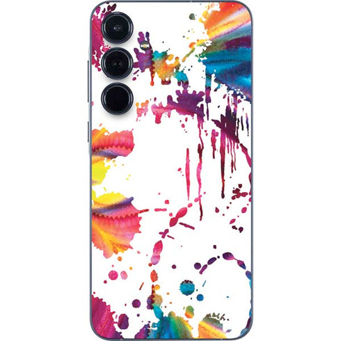 Chromatic Splatter White Galaxy A35 5G Skin