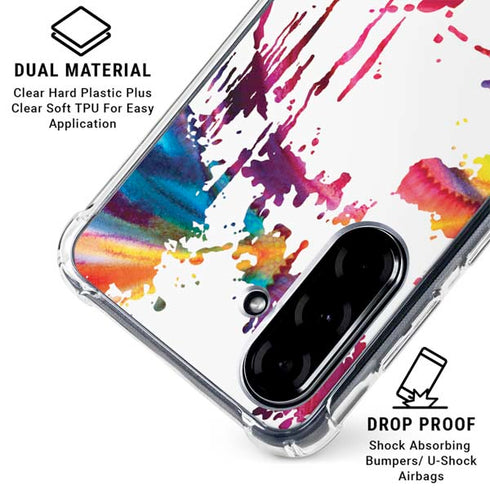 Chromatic Splatter White Galaxy A36 5G Clear Case