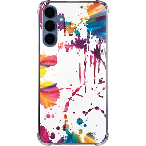 Chromatic Splatter White Galaxy A55 5G Clear Case