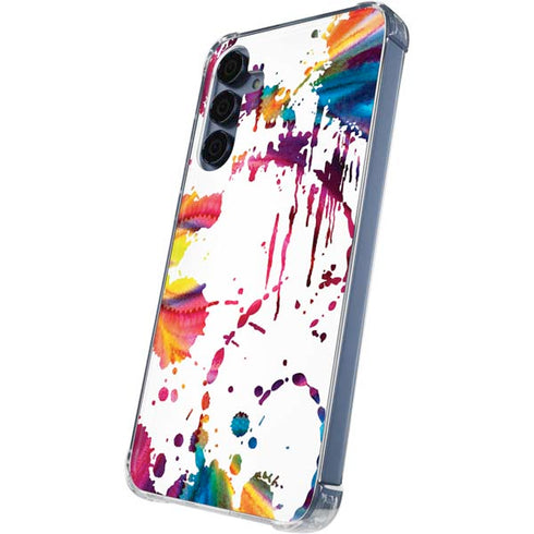 Chromatic Splatter White Galaxy A55 5G Clear Case