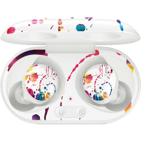 Chromatic Splatter White Galaxy Buds Plus Skin