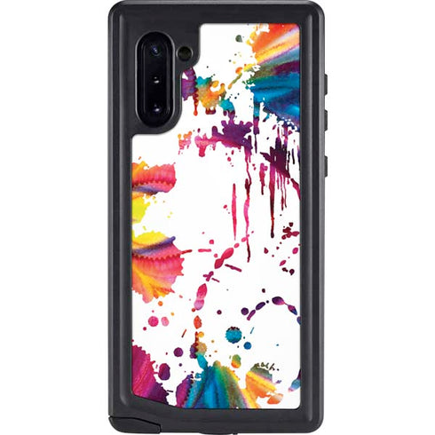 Chromatic Splatter White Galaxy Cases