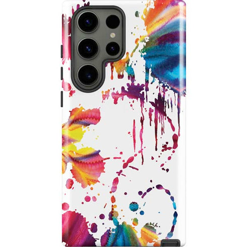 Chromatic Splatter White Galaxy S23 Ultra Pro Case