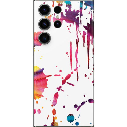 Chromatic Splatter White Galaxy Skins