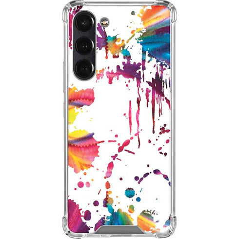 Chromatic Splatter White Galaxy S24 FE Clear Case