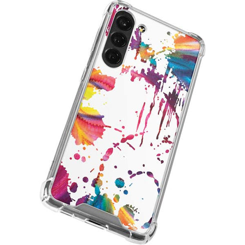 Chromatic Splatter White Galaxy S24 FE Clear Case