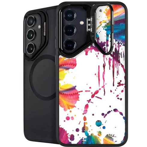 Chromatic Splatter White Galaxy S24 FE Kickstand Case