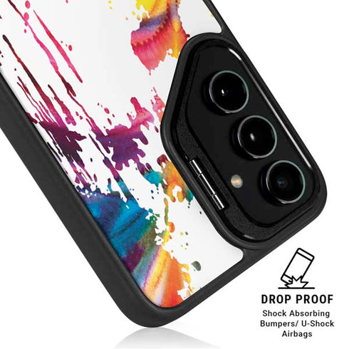 Chromatic Splatter White Galaxy S24 Kickstand Case