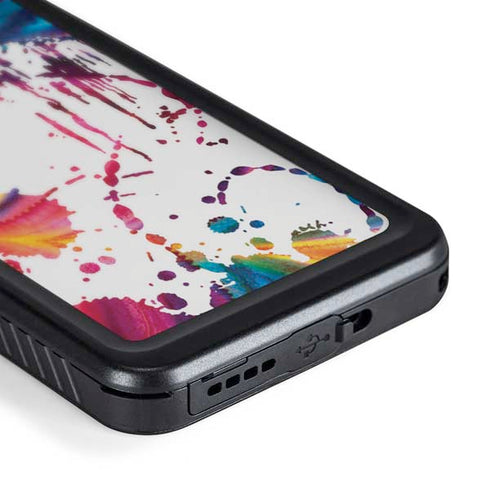 Chromatic Splatter White Galaxy S24 Plus Waterproof Case