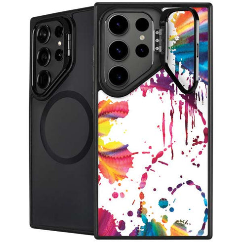 Chromatic Splatter White Galaxy S25 Ultra Kickstand Case
