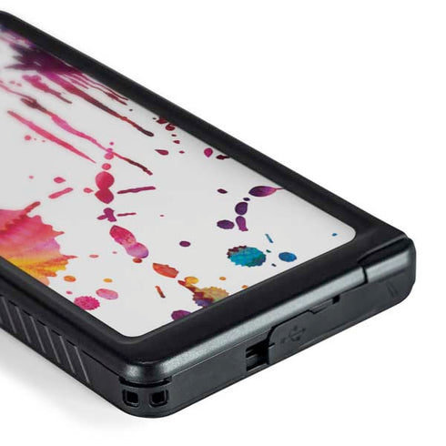 Chromatic Splatter White Galaxy S24 Ultra Waterproof Case