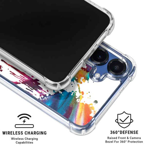 Chromatic Splatter White Galaxy S25 FE Clear Case