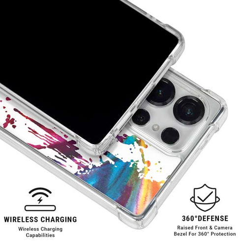 Chromatic Splatter White Galaxy S25 Ultra Clear Case
