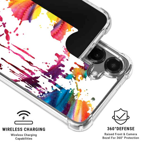 Chromatic Splatter White Galaxy S26 Clear Case