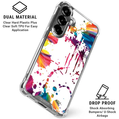Chromatic Splatter White Galaxy S26 Clear Case