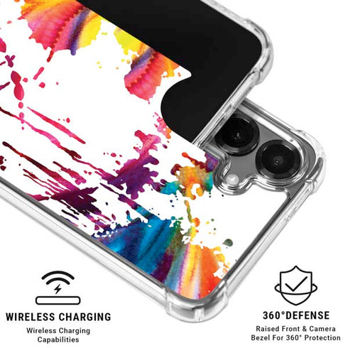 Chromatic Splatter White Galaxy S26 Plus Clear Case