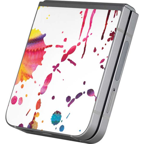 Chromatic Splatter White Galaxy Z Flip6 Skin