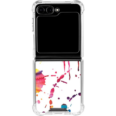 Chromatic Splatter White Galaxy Z Flip6 Clear Case