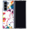 Chromatic Splatter White Galaxy Z Fold5 5G Clear Case