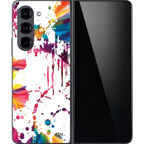Chromatic Splatter White Galaxy Z Fold5 5G Skin