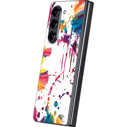 Chromatic Splatter White Galaxy Z Fold5 5G Skin