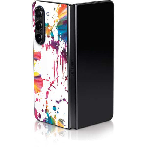 Chromatic Splatter White Galaxy Z Fold5 5G Skin